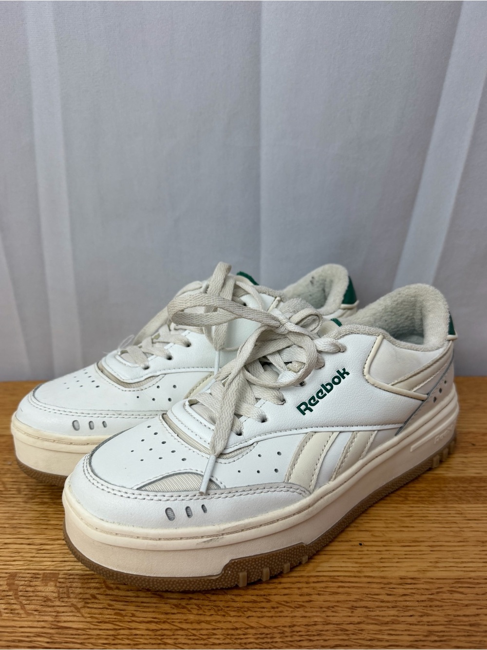 Reebok White Club C Extra Platform Sneakers Womens Size 7.5